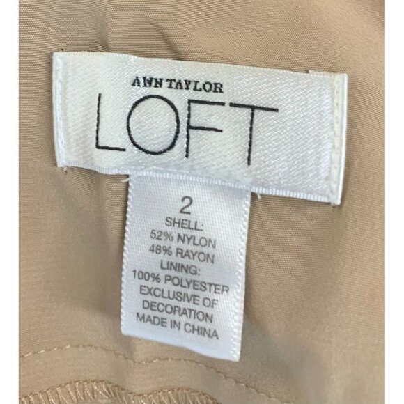 Ann Taylor Loft Dress Size 2 Tan Black Lined Lace Floral Empire Cocktail Career - Picture 7 of 8